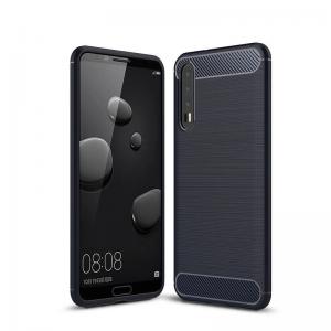 Quality For huawei p20 lite cell phone case Brushed Carbon Fiber TPU Silicone Phone Back Cover for sale