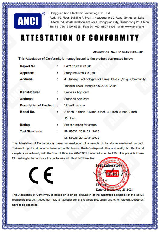 Dongguan Hesheng Creative Technology Co., Ltd. Certifications