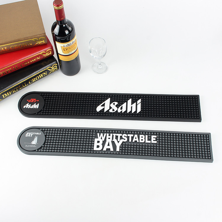 Quality Personalized Rubber Bar Spill Mat /Rubber Beer Drinking Barmats /Printing Or Embossed Custom Logo Bar Rail Mats for sale