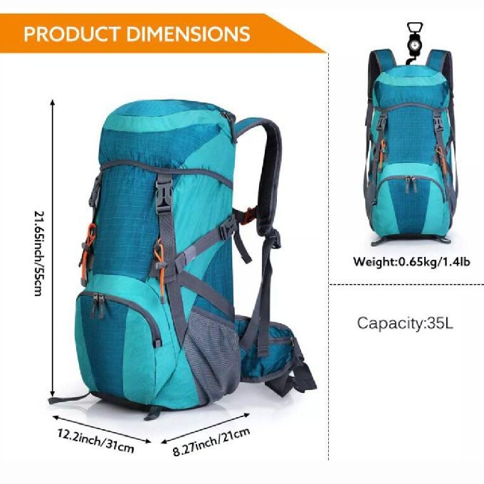 Quality 35l Lightweight Travel Backpack Waterproof With Rain Cover Camping Adults for sale
