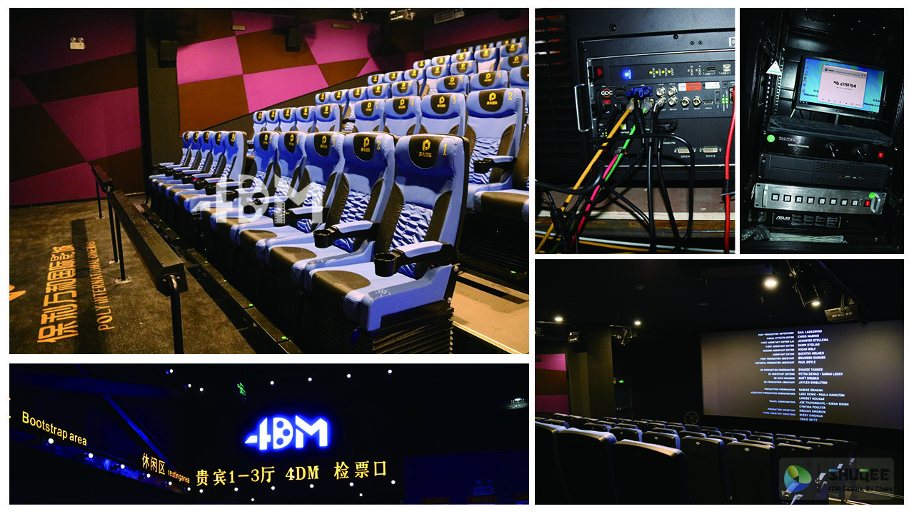 Quality Blue 4D Cinema Motion Seats Leather Movie Chairs Pneumatic or Electronic Effects for sale