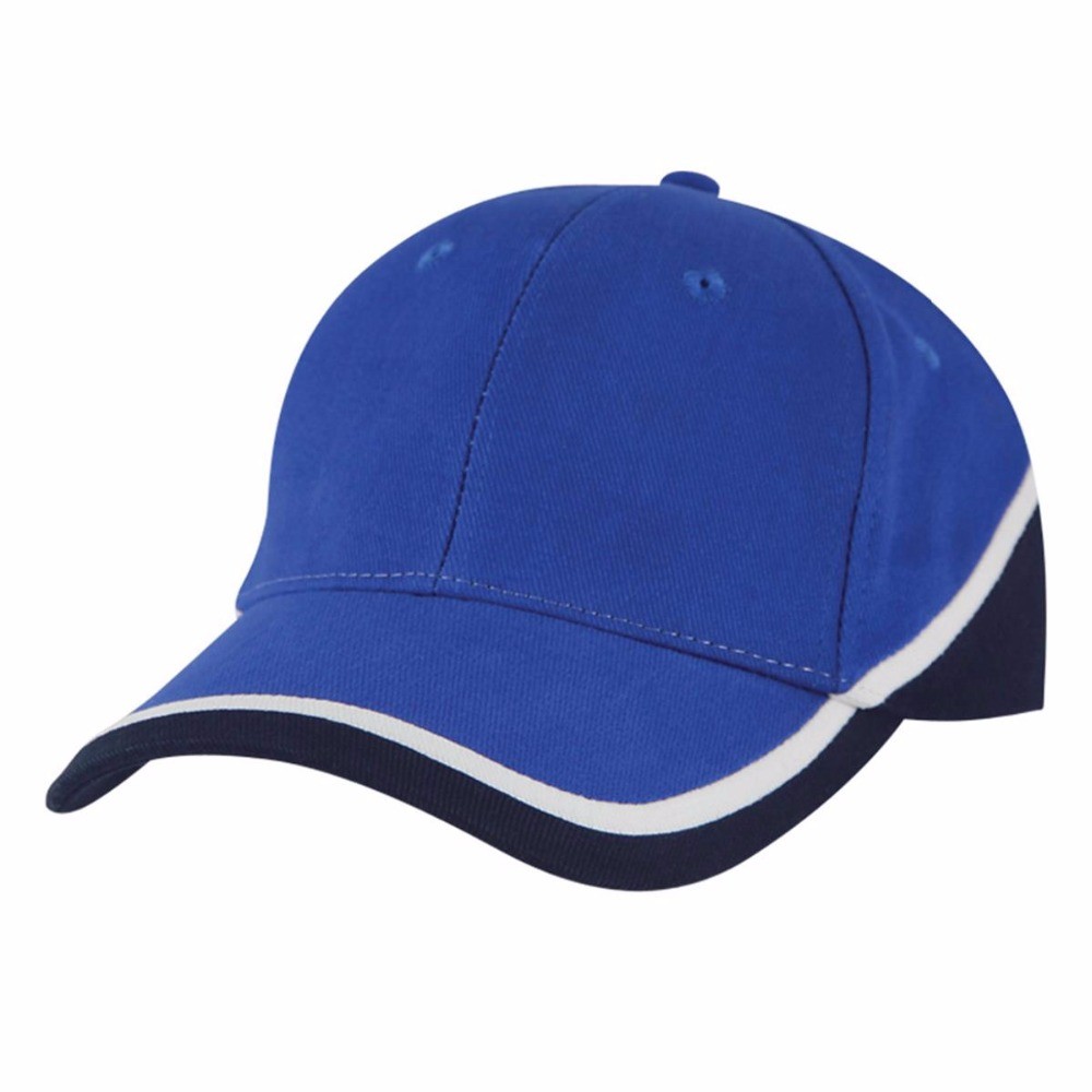 Quality 100% Cotton Printed Baseball Caps / Sandwich Baseball Cap Striped Style for sale