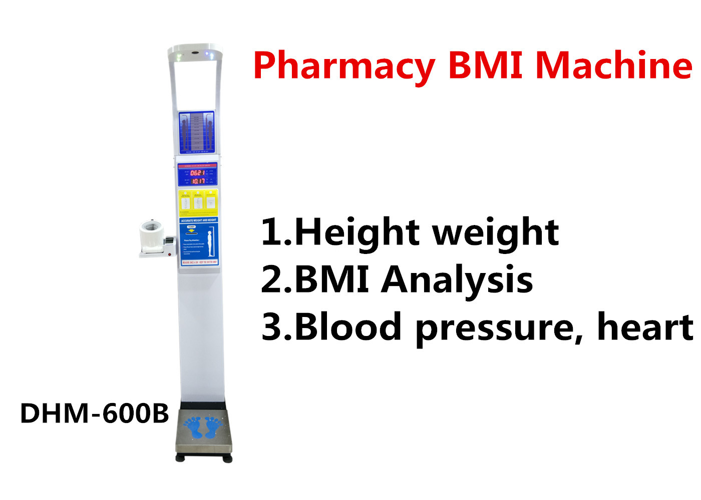 Quality Pharmacy Height And Weight Measuring Scale With Blood Pressure Machine DHM - 600B for sale
