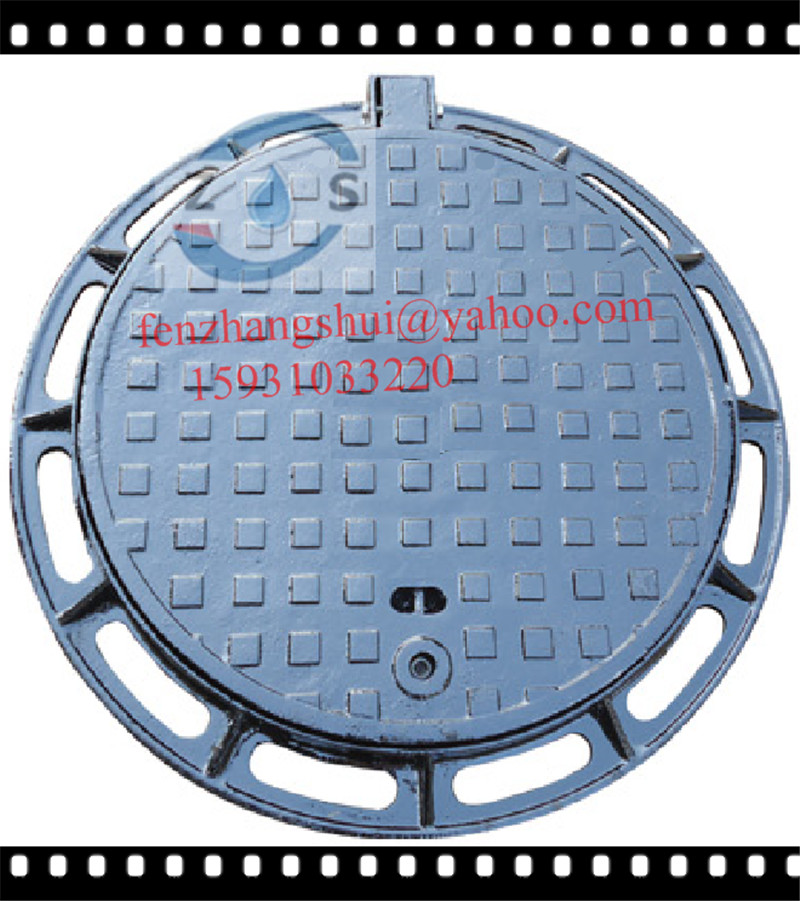 Buy cheap lockable ductile iron manhole cover B125 750x600x50mm,black bitumen,sewage cover from wholesalers