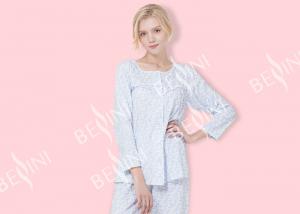Quality Premium Women'S Cotton Knit Pajama Sets Long Sleeve Long Pants Eco Friendly for sale