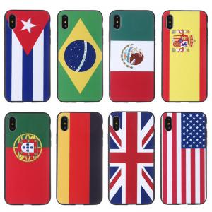 Quality Top selling UK Germany USA Brazil Spain international flags pattern custom logo cell phone case for iphone 8 for sale