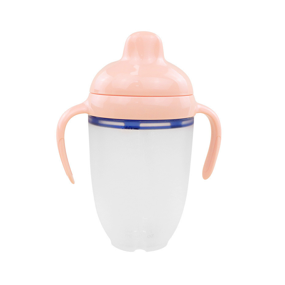 Quality EN1400 5.07oz Silicone Baby Milk Bottle Clear Pink Blue for sale