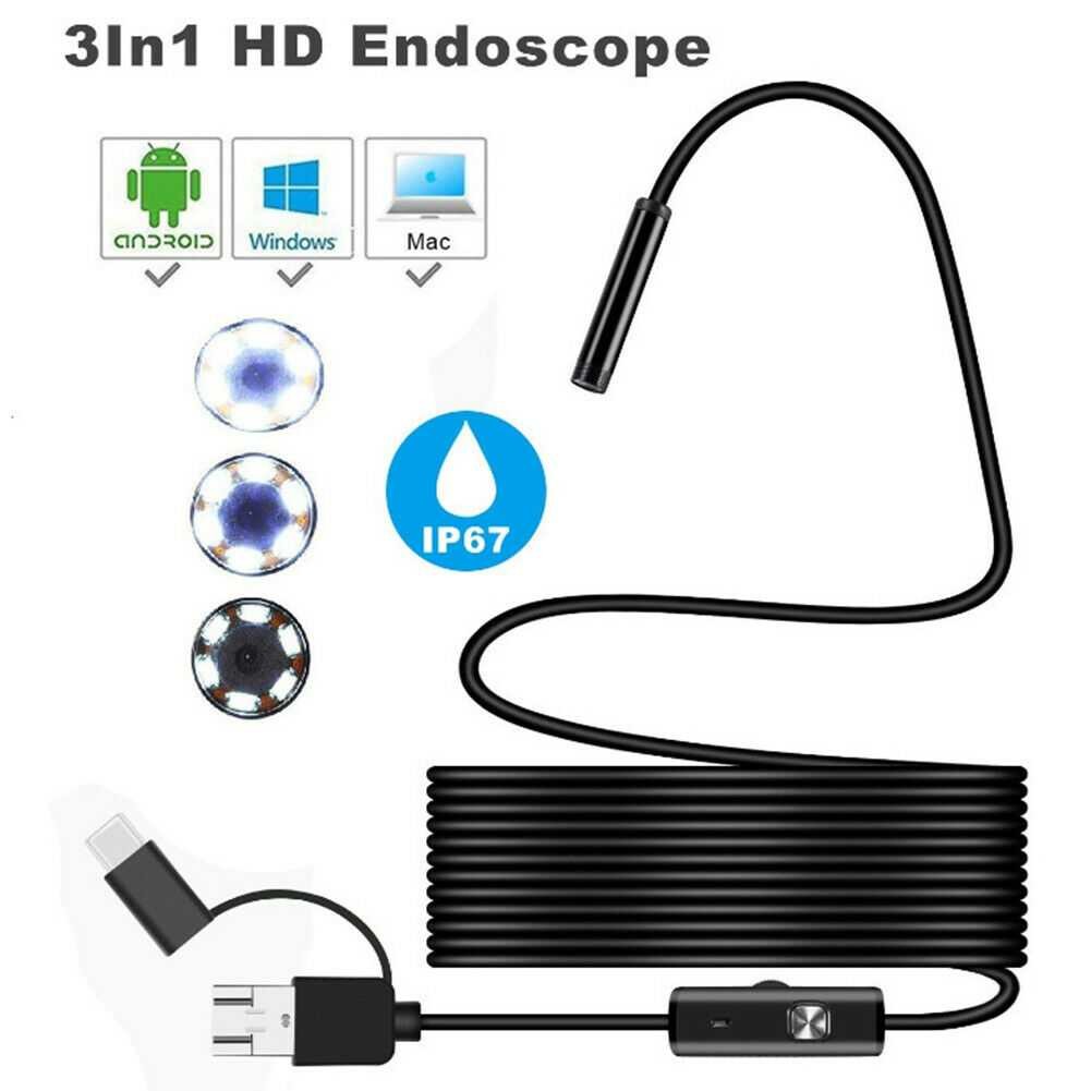 Quality 3 In1 Digital Ear Endoscope Scope Around USB Computer Andriod Type-c Connected Ear Inspection Camera with Vedio Light for sale