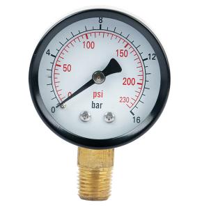 Quality 16 Bar 3'' 75MM Oxygen Pressure Meter 1/4 NPT Manometer Vacuum Gauge for sale