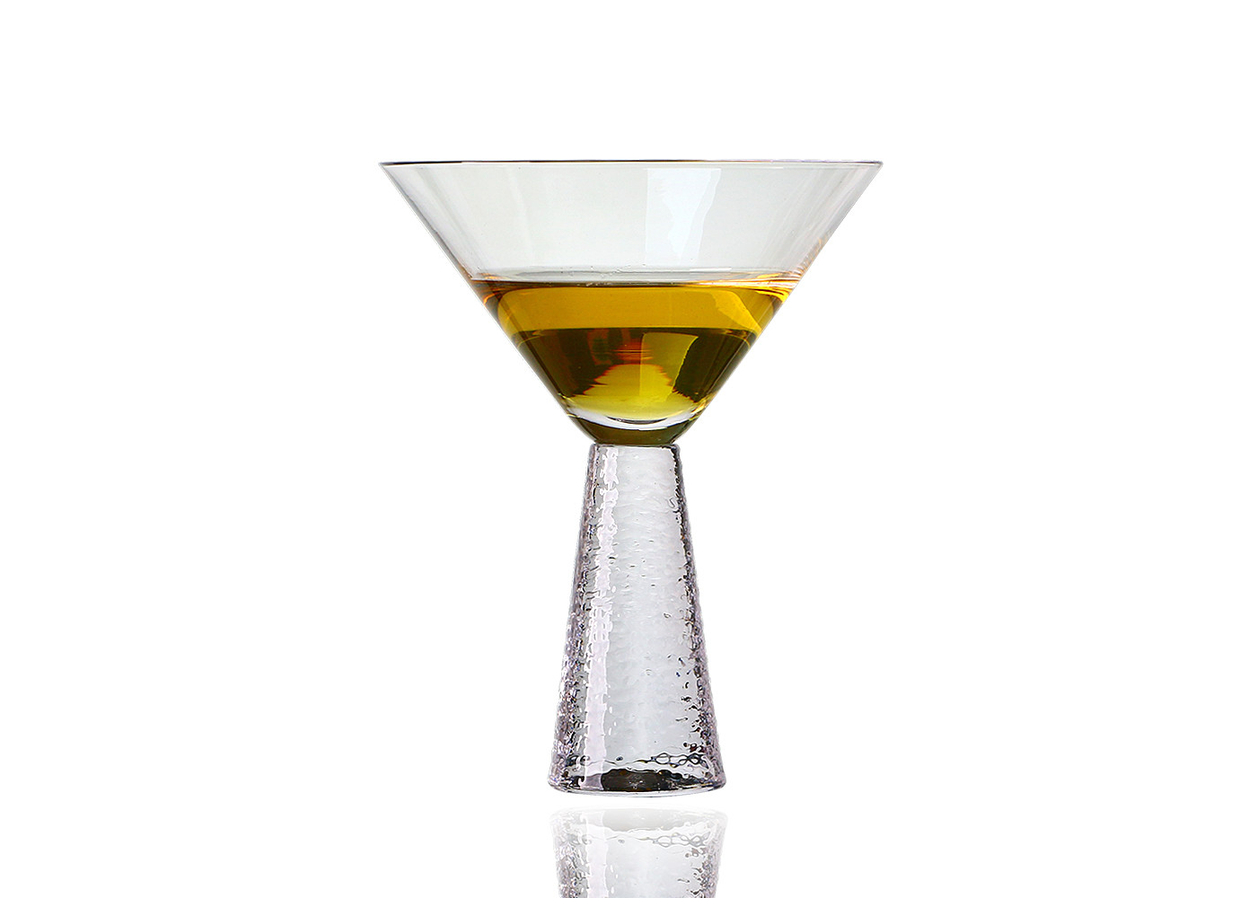 Quality Laser Etching Hand Blown Martini Glasses , Pillar Base 9 Oz Martini Glasses for sale
