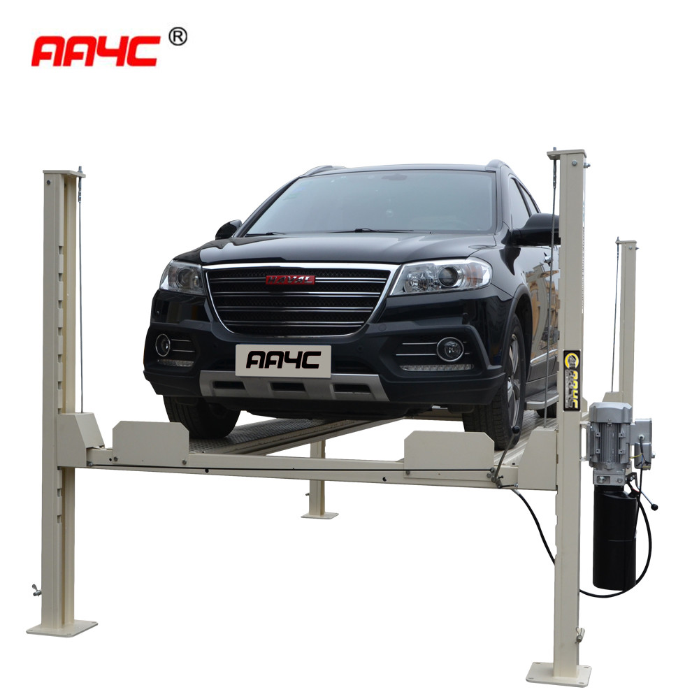 Quality 4 Columns Car Vehicle Lift Movable 4 Post Lift 7700lbs With Movable Kit Car Parking Lift Auto Storage System 3.5T for sale