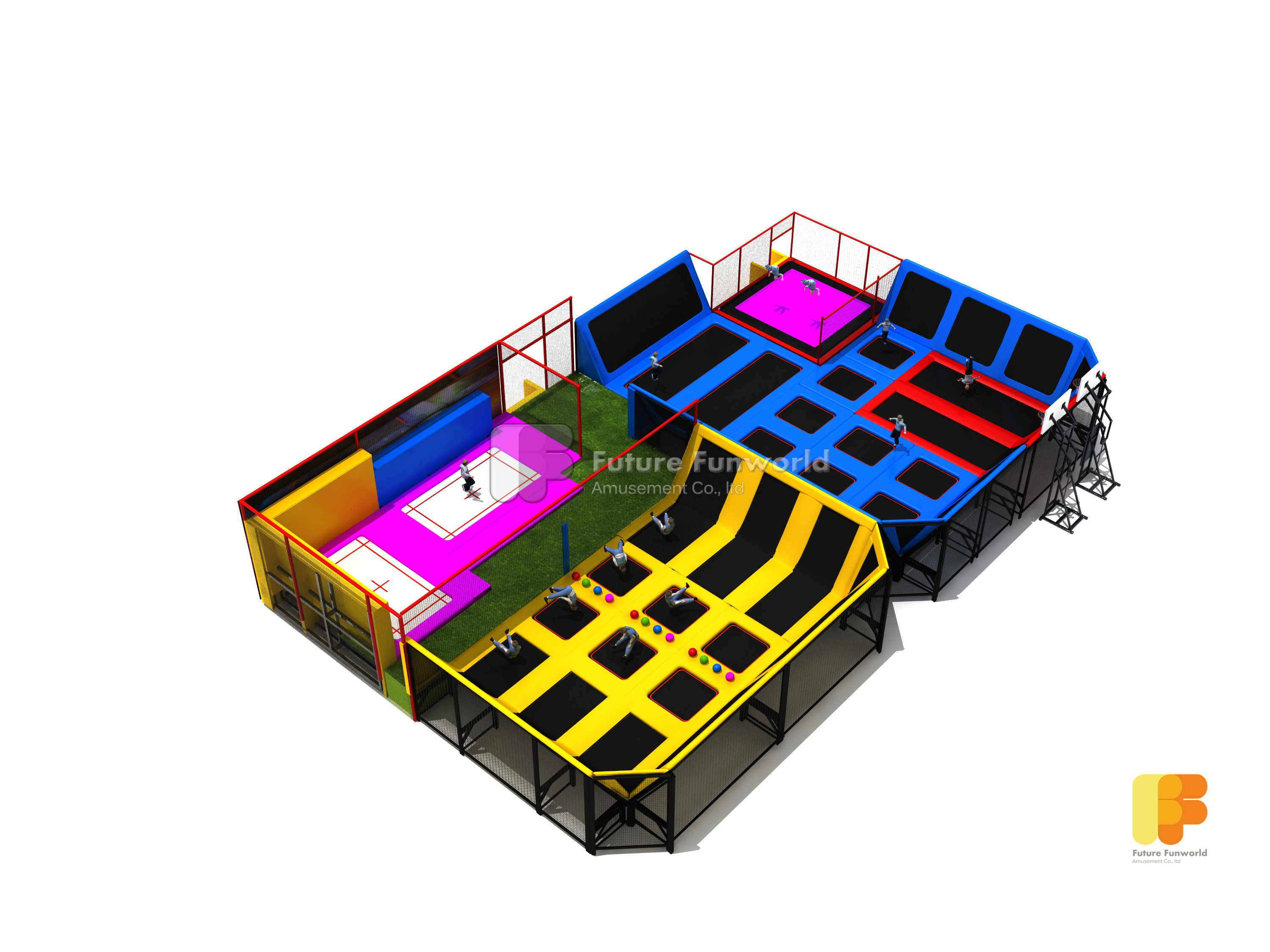 Quality Trampoline Park-Kids Indoor Playground Manufacture FF-Trampoline Park 10 for sale