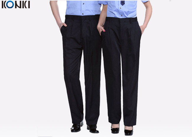 Quality Polyester Cotton Womens / Mens Black Pants For Security Guard Clothing for sale
