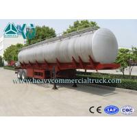 China 13 Ton Stainless Steel Round Fuel Tank Semi Trailer With Buffer 