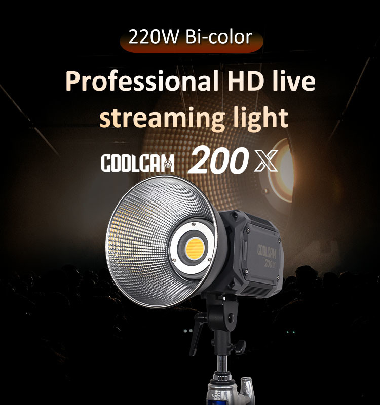 Coolcam 200X 220W max Bi-color professional fill light portable and lightweight