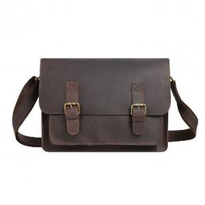 Quality Brown Retro First Layer Cowhide Satchel Shoulder Bag for sale