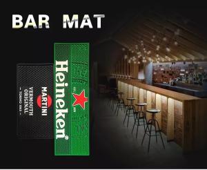 Quality Personalized Rubber Bar Spill Mat /Rubber Beer Drinking Barmats /Printing Or Embossed Custom Logo Bar Rail Mats for sale