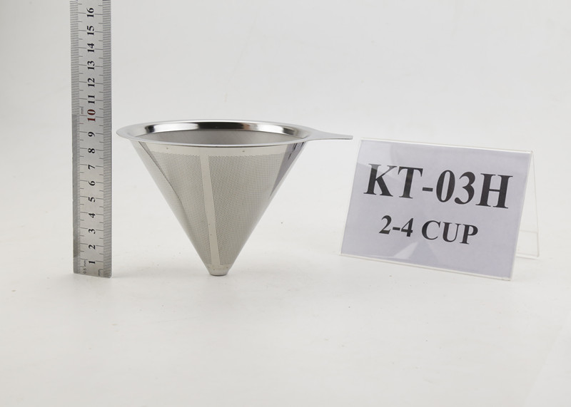 Quality 4 Cups Stainless Steel Coffee Dripper , Double Layer Pour Over Coffee Cone for sale