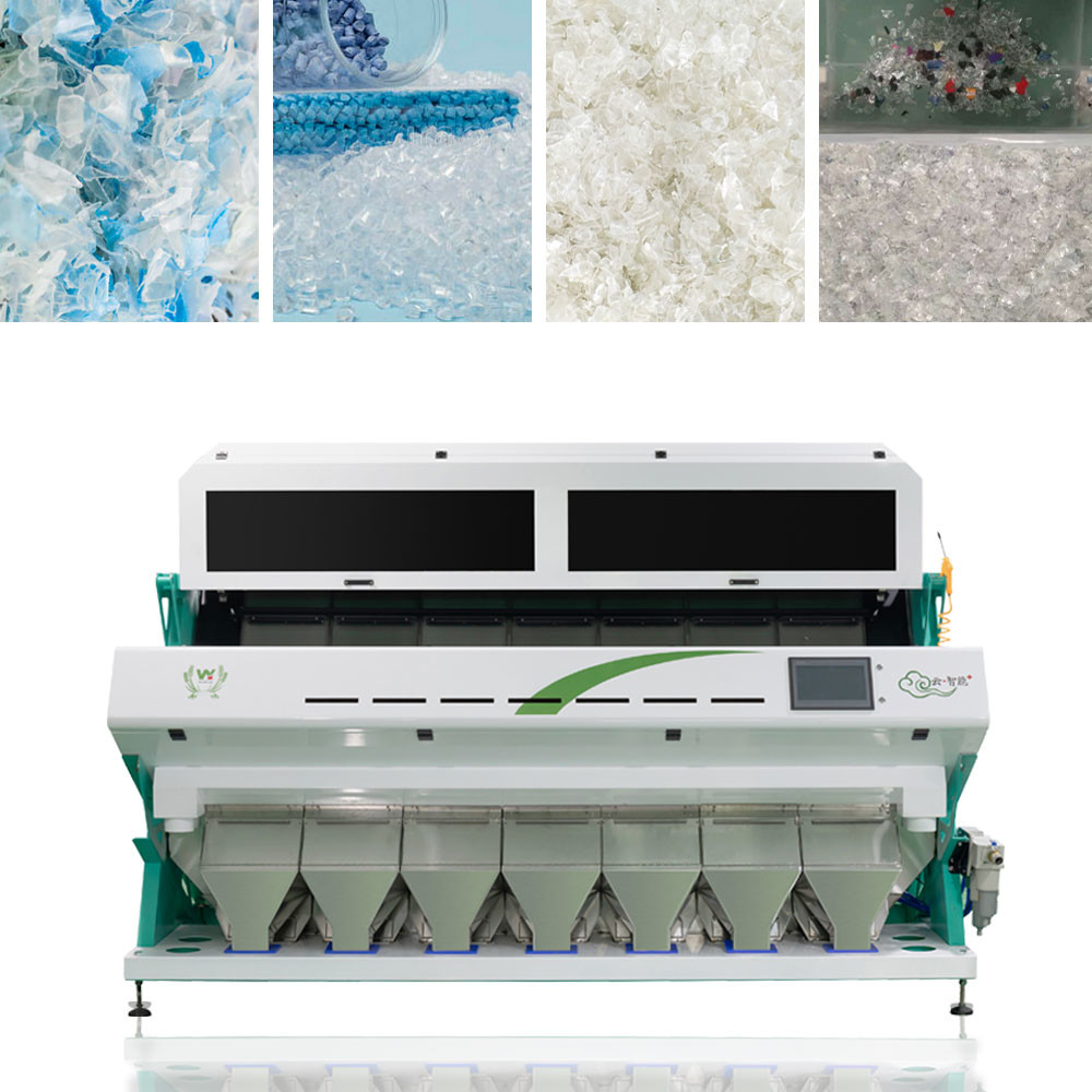 China 7 Chute Cheapest PP Pet PVC ABS Flakes Color Sorting Machine For Plastic Recycling Line on sale