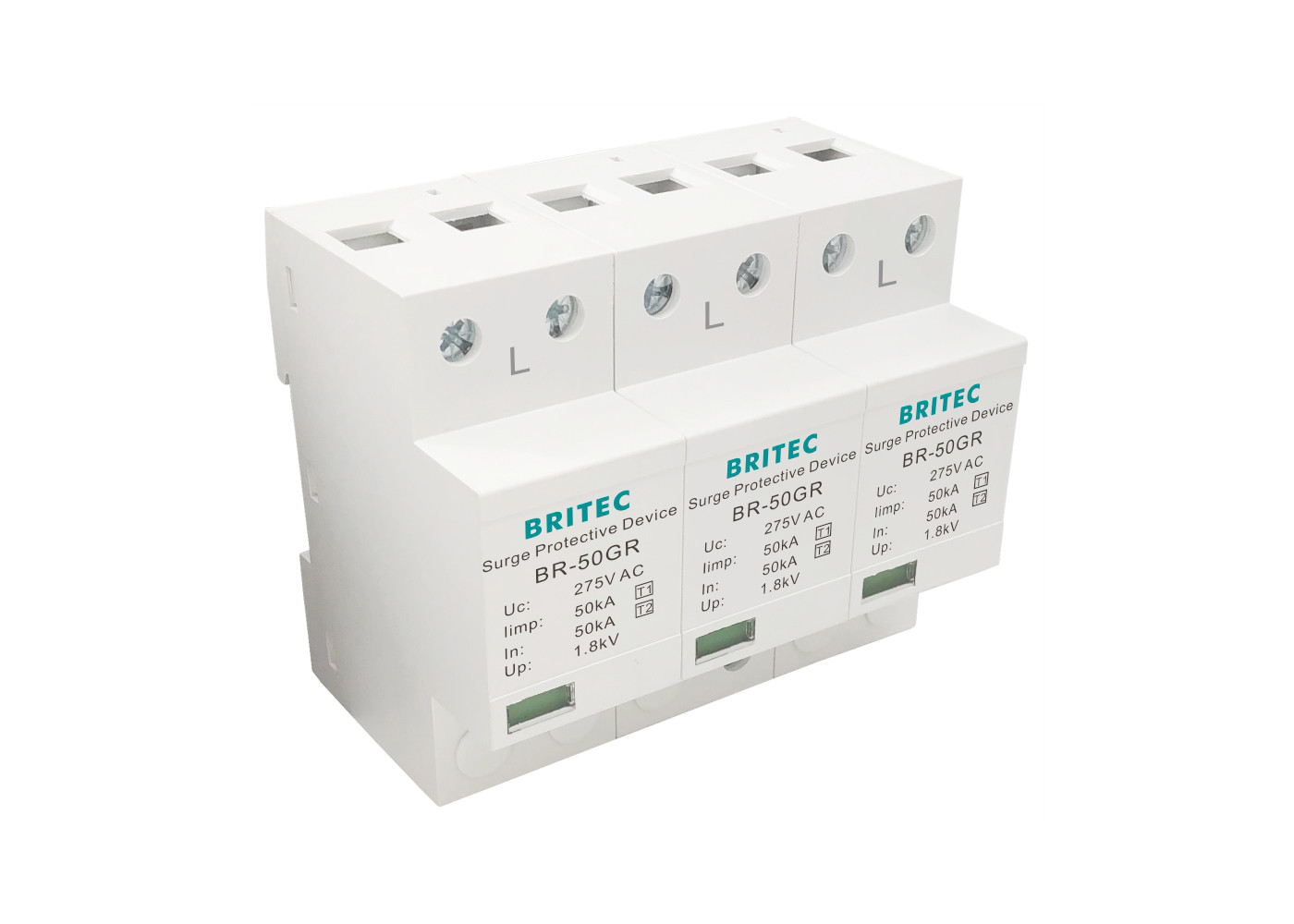 Quality Type 1 Class B Surge Thunder Protection Device 50kA 385V Three Phase System for sale