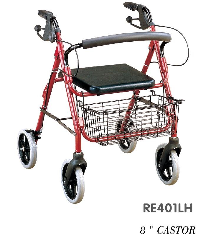 Quality RE401LH 8" Aluminum Mobility Walker Rollator Foldable, Walker for sale