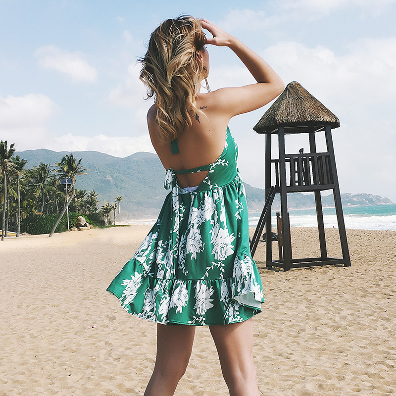 Generous Ladies Casual Beach Dresses Knee Length Casual Dresses
