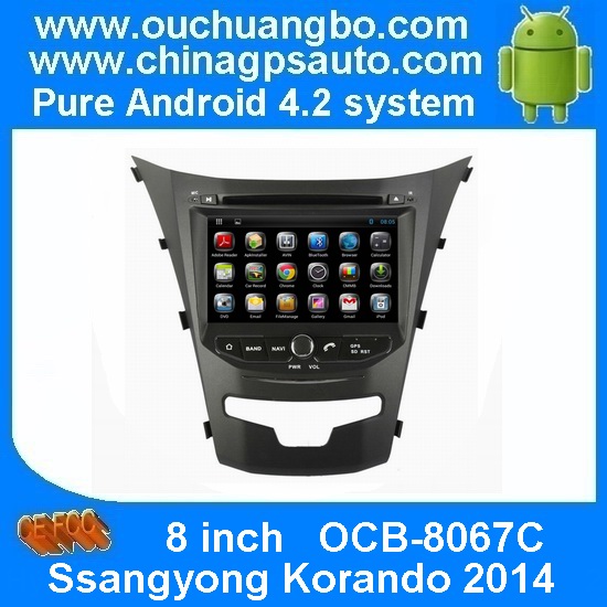 Quality Ouchuangbo Android 4.2 Car DVD Radio Stereo System for Ssangyong Korando 2014 3G Wifi USB GPS OCB-8067C for sale