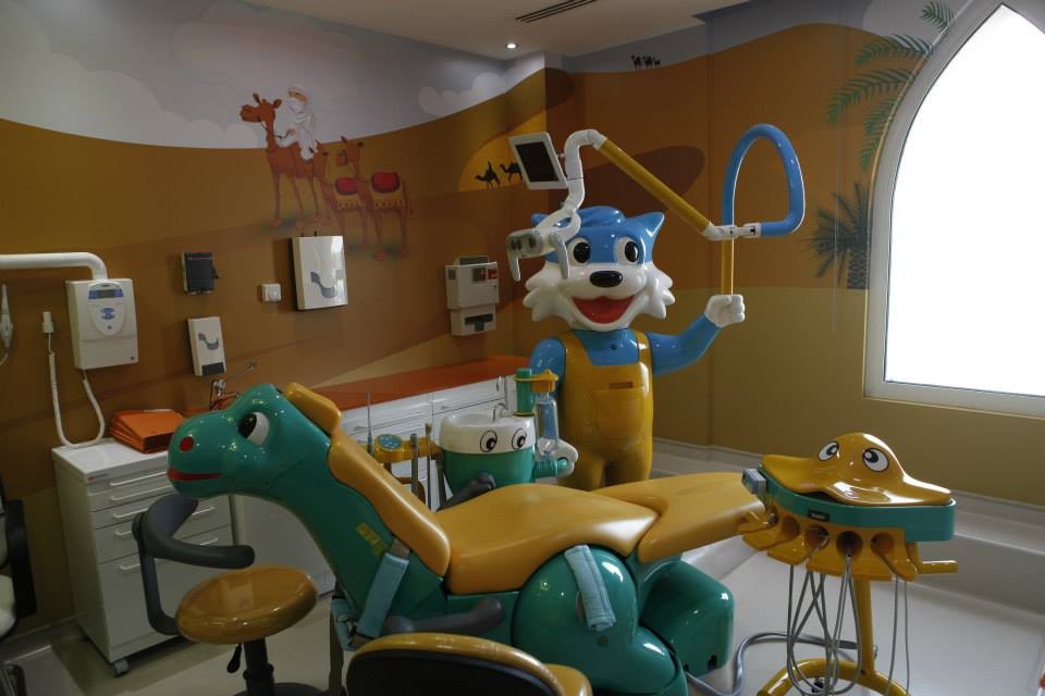 2016 best cartoon kids clinic with blue cat dental equipment dental device