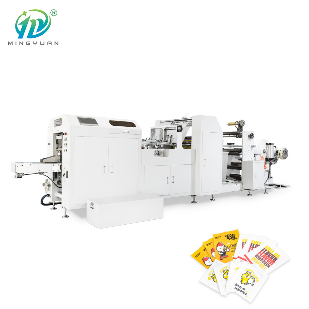 Quality Snack Cookie Popcorn Fried Food Paper Bag Manufacturing Machine 100-300pcs/Min for sale