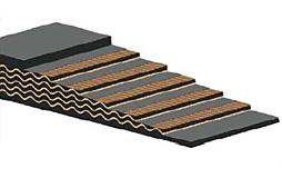 Heavy Duty Roller Canvas Conveyor Belt For Sand Conveying Machine , Flat / Cut Edge Type