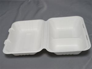 Quality 9"X6" Compostable Biodegradable Bagasse Food Box 3 Compartment for sale