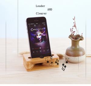 Quality Carbonized bamboo phone stand with a Physical loudspeaker for iphoneX 8plus for samsung note8 S8 for sale