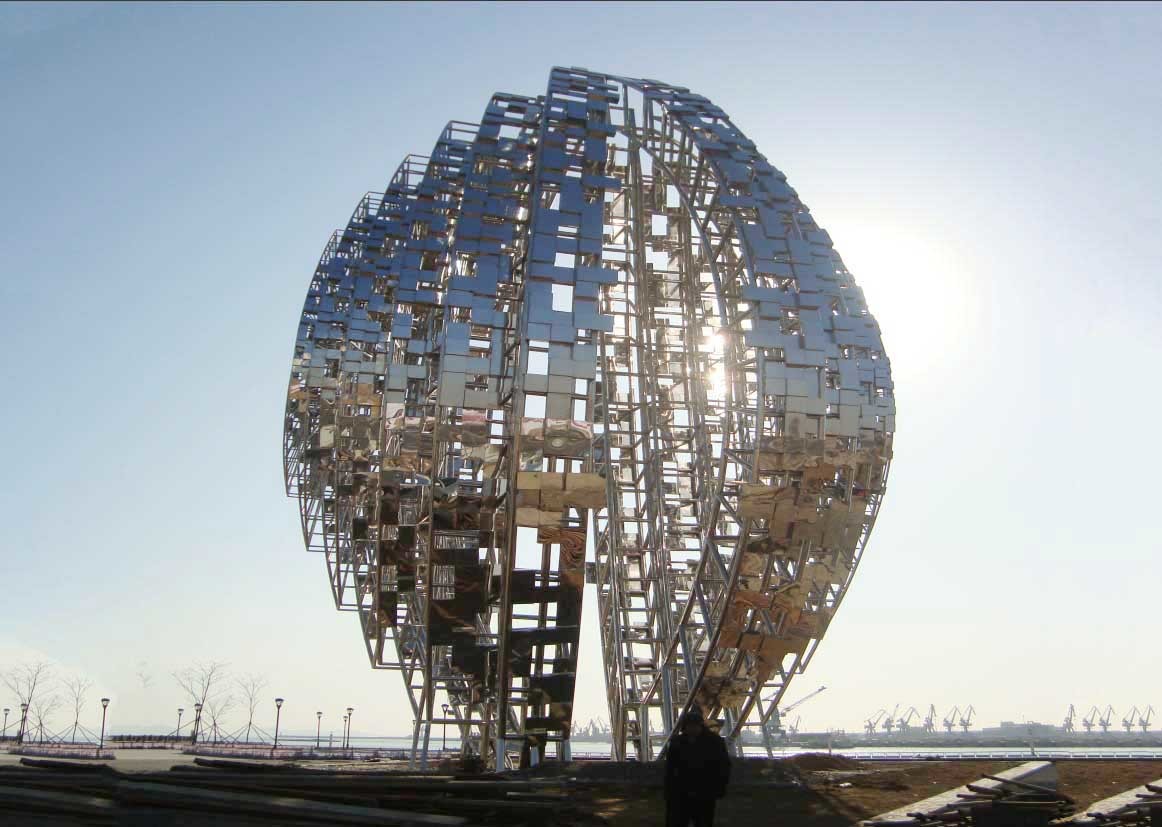 Quality Abstract Large Outdoor Sculpture Modern Metal Monument For Square Decoration for sale
