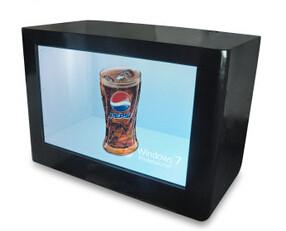 Quality 65 Inch Transparent LCD Display Box Play Ads For Cosmetic / Smart Phone for sale