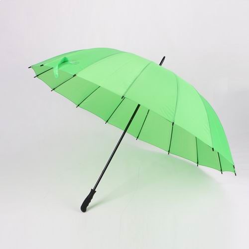 Quality Auto Open Windproof Golf Umbrellasgreen Fabric Automatic 16 Ribs With Plastic Handle for sale