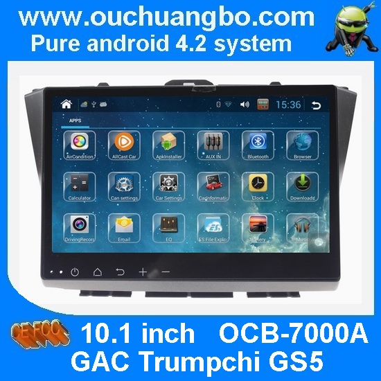 Quality Ouchuangbo GAC Trumpchi GS5 car stereo support 10.1 inch screen android 4.2 gps navigation system bluetooth ipod radio for sale