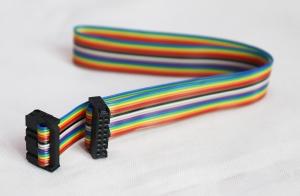 Quality 20AWG AWM 20798 Flat Rainbow Ribbon Cable 18CM Length Custom / OEM Service for sale