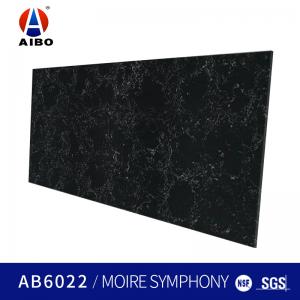 Quality Acid Resistant Solid Black Quartz Countertops With NSF SGS Certification for sale