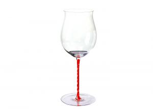 Quality 900ml Electroplating Pinot Noir Lead Free Crystal Wine Glasses with Colored Stem for sale