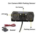 Reverse camere New 2 in 1 Sound Alarm CCD HD Car Reverse Backup Camera Parking