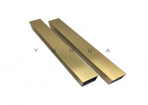 Quality Rose Gold 5*8MM SS201 Bending Stainless Steel Rectangular Pipe Structural 150MM for sale