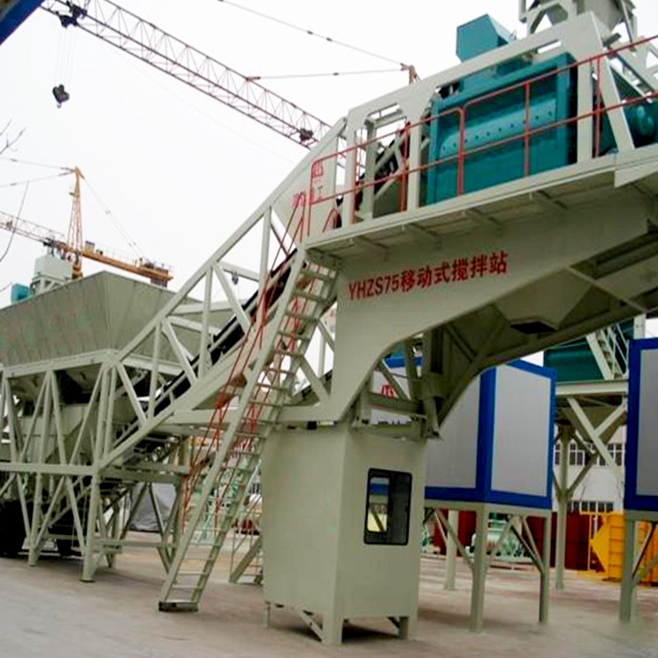 Quality XDEM Mobile Concrete Mixing Station YHZS75 Batching Plant 86KW for sale
