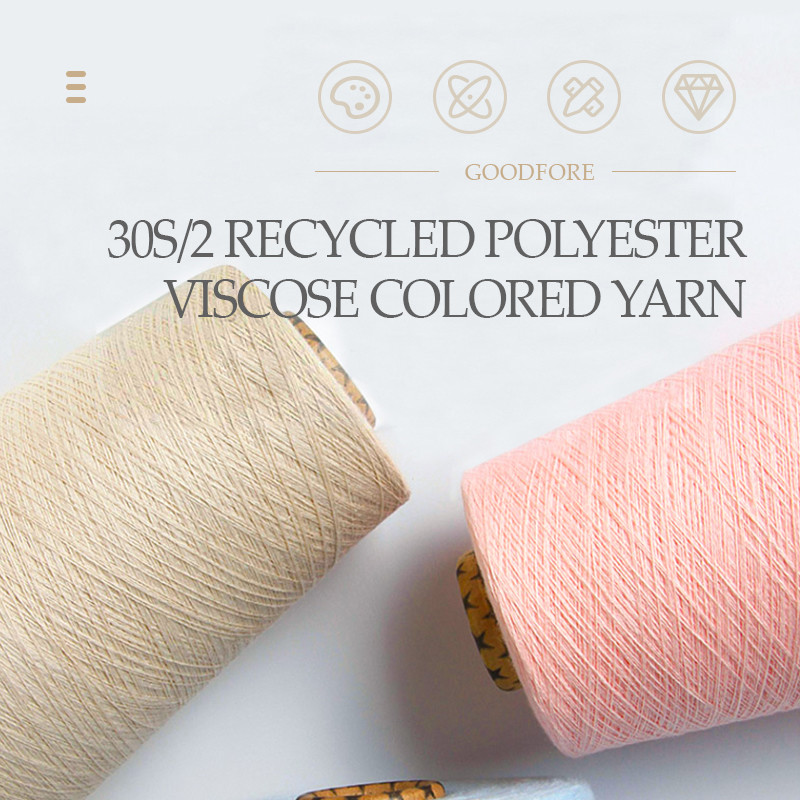 Quality Cotton TC Recycle Polyester Yarn With Grs Certificate For Woven Label for sale