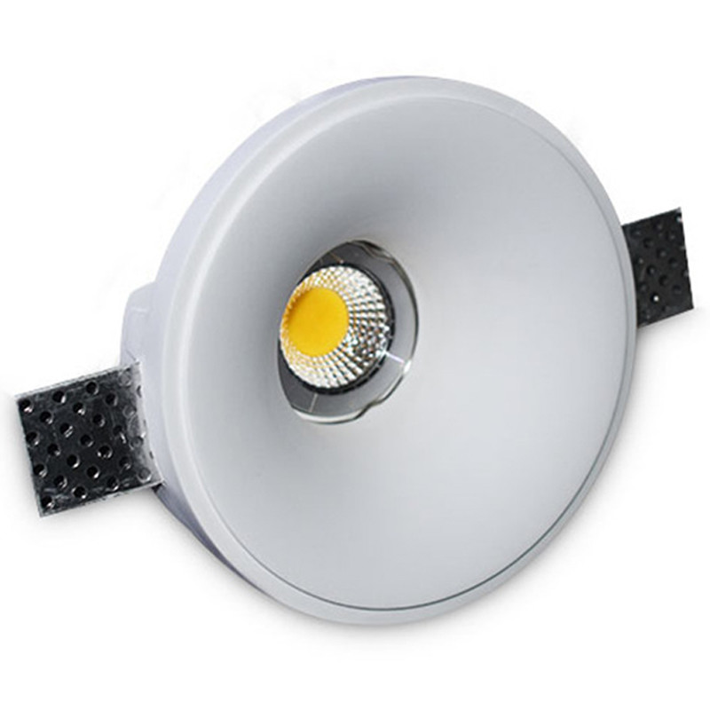 Quality Round Shape 5W Trimless Recessed LED Downlights Gypsum Housing for sale