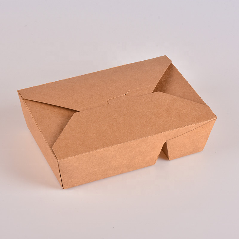 Quality Kraft Paper 2 3 Compartment Lunch Box Take Away Food Container Disposable for sale
