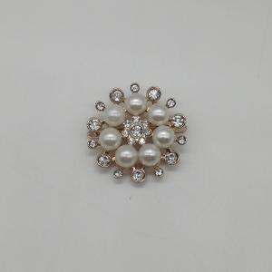 Quality Pearl Flower Shoe Brooch Accessories , Zinc Alloy Small Shoe Clips Fashionable for sale