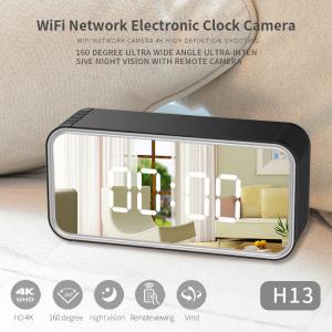 Quality Hidden Camera Clock 4K HD 1080P WiFi Spy Alarm Clock 128G Micro SD Card Alarm Night Video and Photos for sale
