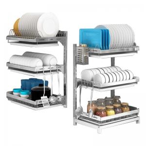 Quality 304 Stainless steel bowls and chopsticks storage rack on the table or  wall for sale