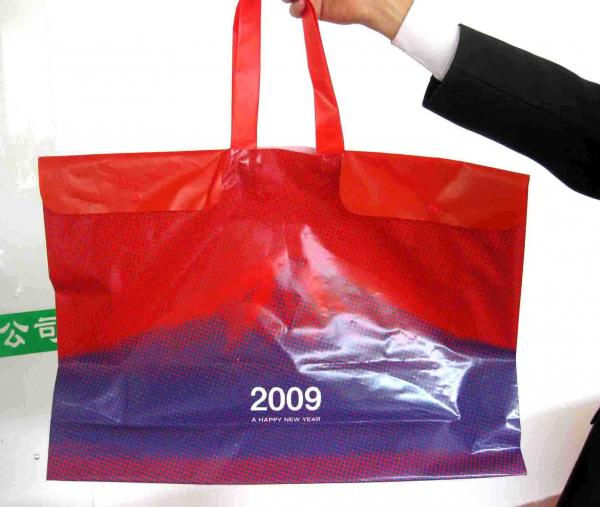 Custom Printed Large Plastic Shopping Bags with Rope Handles / Button for sale - 91130154