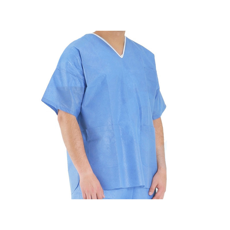Quality Disposable Blue Medical Medical Scrub Suits Nonwoven 35 - 70 gsm Weight for sale